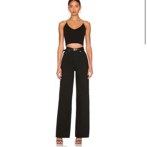 Lovers and Friends Jeans Womens 27 Black Lennon Super High Rise Wide Leg